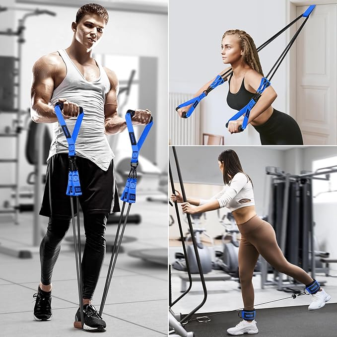 Heavy Exercise Bands Resistance Bands Set for Working Out, 300lbs Fitness Workout Bands with Handles, Door Anchor, Leg Ankle Straps, Home Gym Workout Equipment for Men Strength Training Stretching