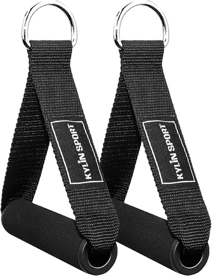 KYLIN SPORT 1 Pair of Resistance Bands Exercise Handles for Gym Heavy Duty Nylon Straps Foam Handles Replacement Fitness Equipment