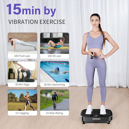 Vibration Plate Exercise Machine, Vibration Plate for Lymphatic Drainage, 9 Modes Whole Body Workout Vibrating Fitness Platform for Weight Loss & Shaping, Wellness - Home Gym Equipment