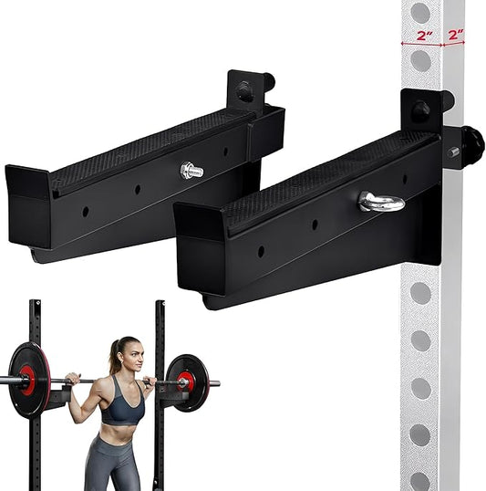 Yes4All Attachments Capacity 1000 LBS for 2x2" Tube, 1" Hole Power Cage including J-Hook, Spotter Arm, Dip Bar for Squat Rack