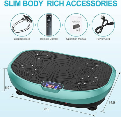 AXV Vibration Plate Exercise Machine Whole Body Workout Power Vibrate Fitness Platform Vibrating Machine Exercise Board for Weight Loss Shaping Toning Wellness Home Gyms Workout