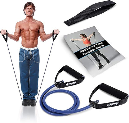 Resistance Bands with Handles and Door Anchor, Gym Resistance Tubes for Strength Training, Exercise Bands for Working Out, Physical Therapy, Home Workouts, Pilates & Crossfit