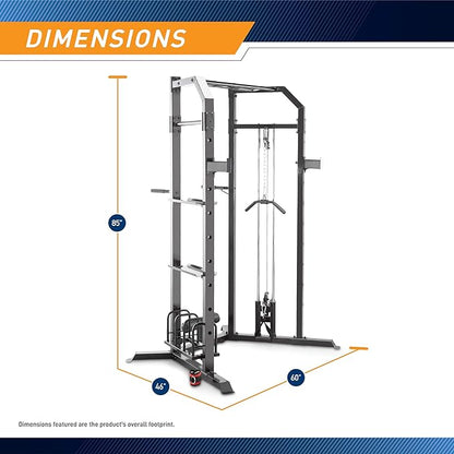 Marcy Olympic Multi-purpose Strength Training Cage with Pull Up Bars/Adjustable Bar Catchers and Pulley SM-3551