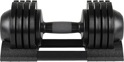 52 lbs Adjustable Dumbbell Set, Steel and Plastic, Ideal for Strength Training, Home Gym Fitness Equipment with Adjustable Weights for CusDavid Workouts, Black