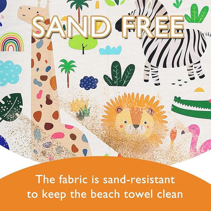 Beach Towel - Microfiber Beach Towels(63" x 32" - 1Pcs) - Quick Dry Sand Proof Absorbent Compact Beach Blanket - Lightweight Towel for Beach Swimming Surfing Sports Yoga Gym(Animal)