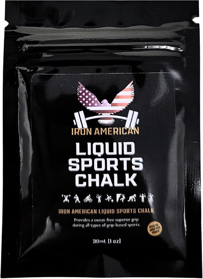 IRON AMERICAN Liquid Chalk - No-Mess Long-Lasting Grip Chalk for Weightlifting, Gymnastics, Rock Climbing, and Fitness Training - Advanced Hand Chalk for Gym