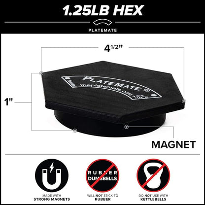 Microload Pair 1 1/4 lb. Magnetic Hex Weights (2.5 lb. Set)