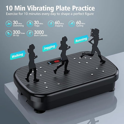 Vibration Plate Exercise Machine, Power Waver Vibration Plate Platform for Lymphatic Drainage Whole Body Vibration Plate Machine Helps Weight Loss Shaping Toning Wellness Home Gyms Workout