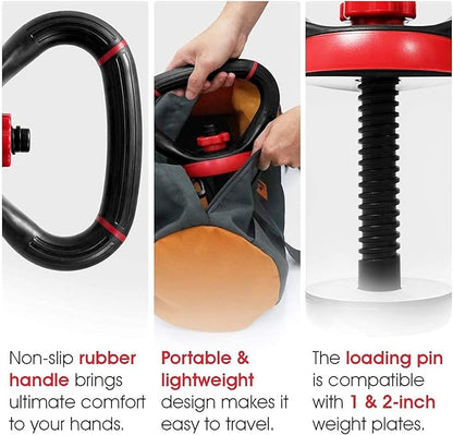 Yes4All Adjustable Kettlebell Handle for Weight Plates, Dumbbell Converter for Strength Training Kettlebells, Home Gym