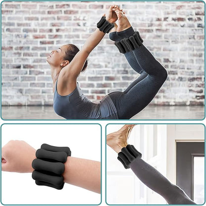 Adjustable Ankle Weights for Women Men Kids, Biupky 1 Pair 2 lb Wrist Weights Sets for Women, Strength Training Wearable Leg Weights for Yoga, Gym, Dance, Walking, Workout