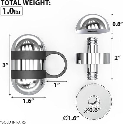 Synergee Cardio Hand Weights. Steel Hand Weights Dumbbell Set with Anti-Slip Silicone Finger Loop for Workout, Fitness, Training for Men and Women. Sold In Pairs. Available in 1lb, 1.5lb and 2lb Sets