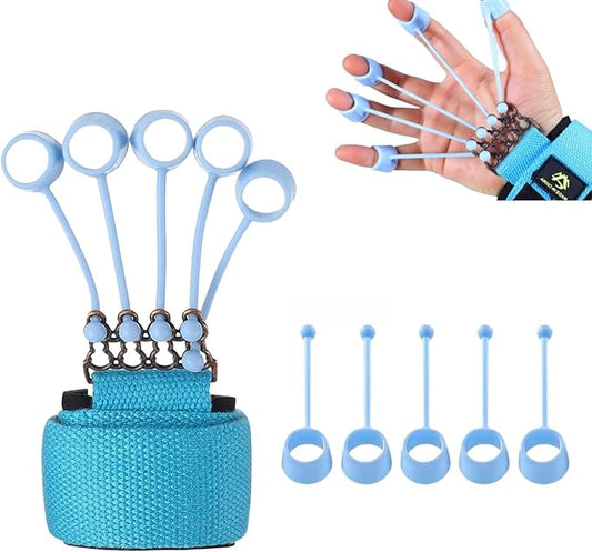 Finger Strengthener ，40lbfinger Exerciser， Forearm Strengthener For Finger Resistance Band Stretching Rehabilitation Fitness Assistadjustable Finger Exercise (blue)