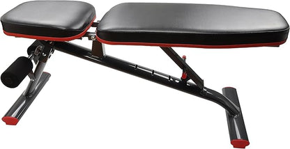 Signature Fitness Heavy Duty Adjustable and Foldable Utility Weight Bench for Upright, Incline, Decline, and Flat Exercise