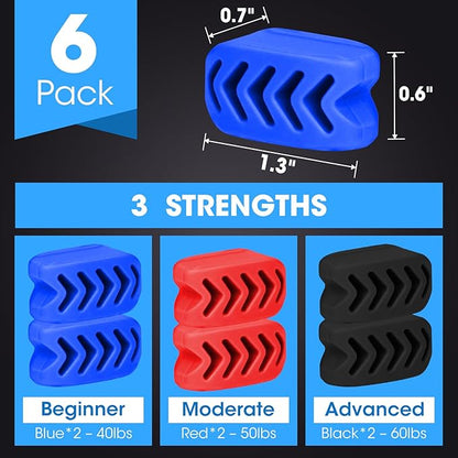 CXYARY 2024 Upgraded Model 6PCS Jaw Exerciser for Men & Women, 3 Resistance Levels, Silicone Jawline Exerciser, Jaw Trainer Strengthener, Blue+Red+Black(U.S. Patent in Application Process)