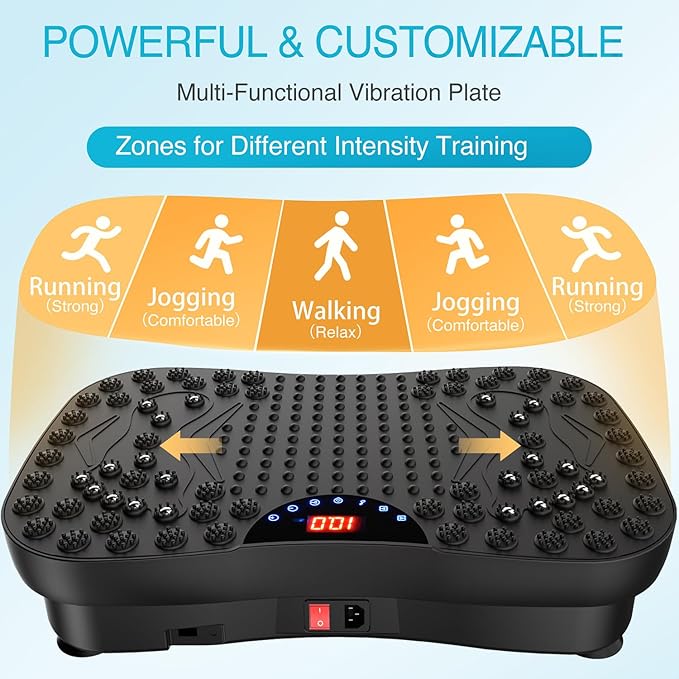 Vibration Plate Exercise Machine Whole Body Workout Vibrate Fitness Platform Lymphatic Drainage Machine for Weight Loss Shaping Toning Wellness Home Gyms Workout for Women Men