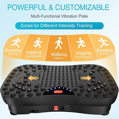 Vibration Plate Exercise Machine Whole Body Workout Vibrate Fitness Platform Lymphatic Drainage Machine for Weight Loss Shaping Toning Wellness Home Gyms Workout for Women Men