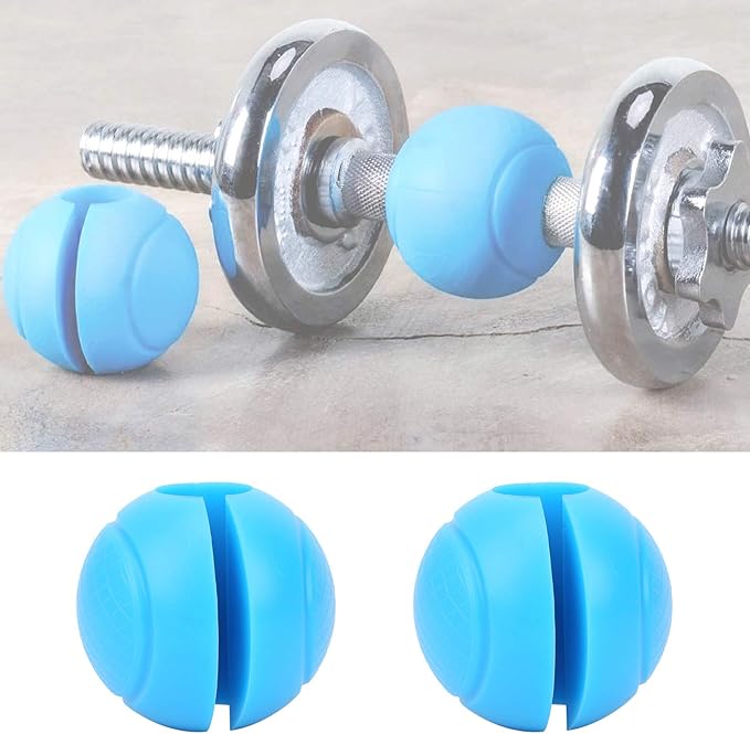 2Pcs Barbell Grips Round Thick Silicone Dumbbell Adapter Balls