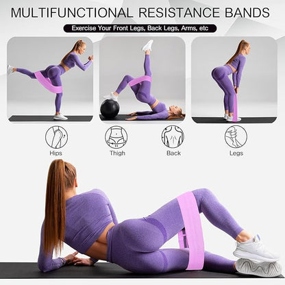 Shappy 20 Pcs Fabric Resistance Bands for Working Out Women Men 5 Levels Non Slip Stretch Workout Bands for Hip Thigh Booty Elastic Exercise Bands for Leg Pilates Squat Yoga Pull Up Workout