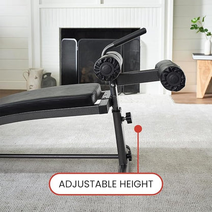 Finer Form Gym-Quality Sit Up Bench with Reverse Crunch Handle - Solid Ab Workout Equipment for Your Home Gym. More Effective than an Ab Machine or Ab Roller. Get Abdominal Gym Equipment Right in Your Home.