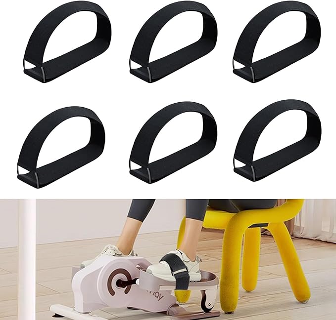 Elliptical Machine Pedals Straps Trainer Straps Leg Adjustable 6 PCS