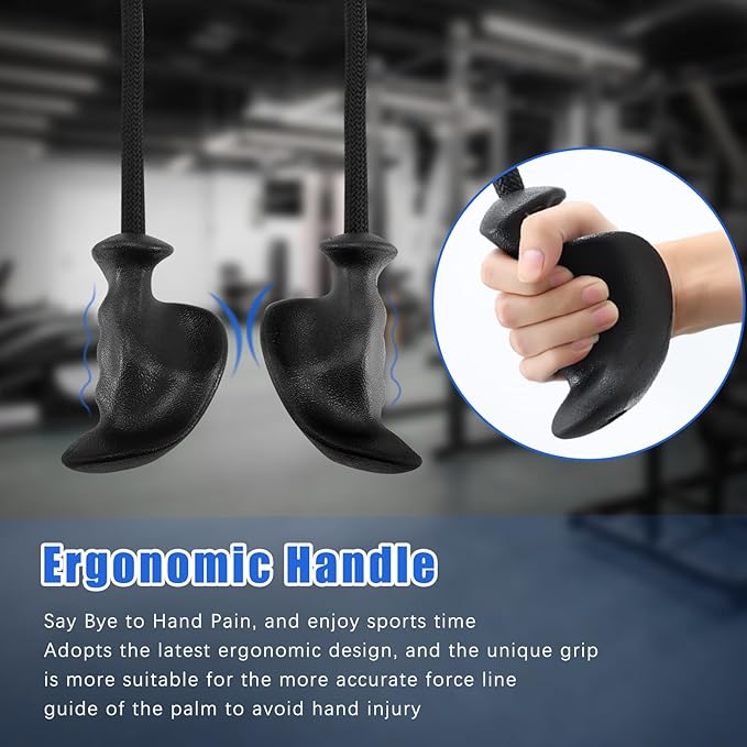 Tricep Rope with Ergonomic Handles, 36 Inch Tricep Pull Down Rope for Cable Machine, Pulley System, Triceps Rope Cable Attachment for Gym, Home