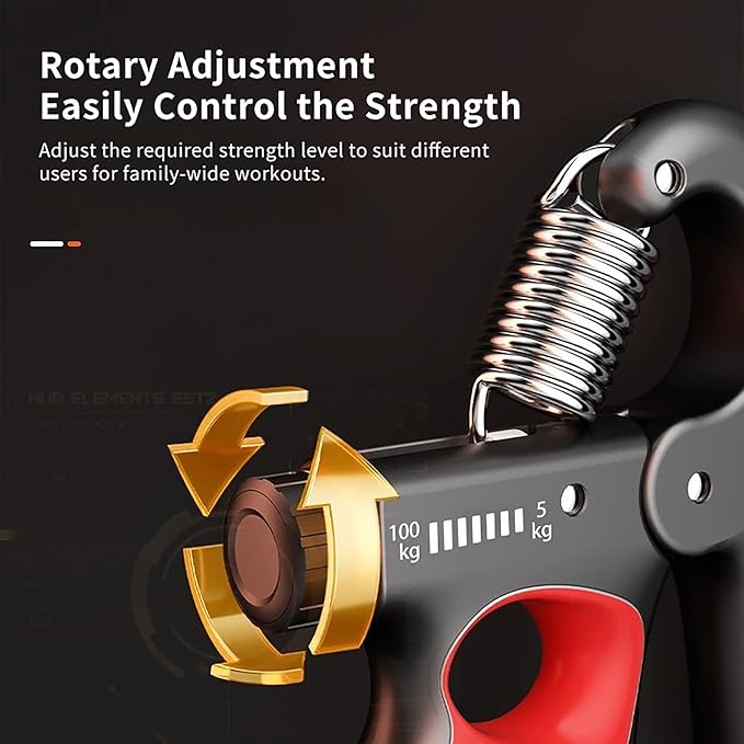 grip strength trainer Adjustable Hand Grip Strengthener (5-100KG) with Automatic Counter, Ergonomic Design, and High-Strength Spring - Perfect Hand Gripper for Grip and Forearm Strength Training grippers strengtheners trainer exerciser