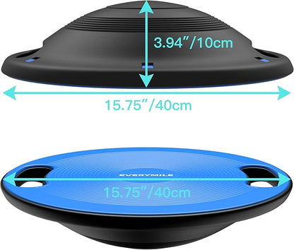 EVERYMILE Wobble Balance Board, Exercise Balance Stability Trainer Portable Balance Board with Handle for Workout Core Trainer Physical Therapy & Gym 15.7" Diameter No-Skid Surface