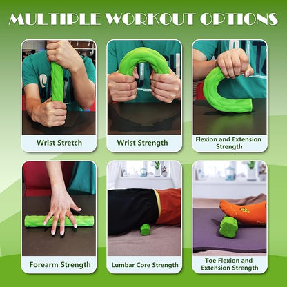 Resistance Bar for Physical Therapy 4Pack,Flexible Non-slip Twisting Hand Exercise Bar,Relieves Tendonitis Pain&Improve Grip Strength,Hand Therapy Bar for Injury Recovery & Tennis Elbow