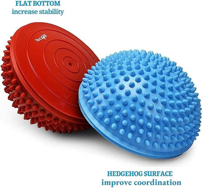 Yes4All Hedgehog Balance Pods for Exercise, Core Body Balancing, Balance Pods for Kids & Adults with Hand Pump - Set of 6