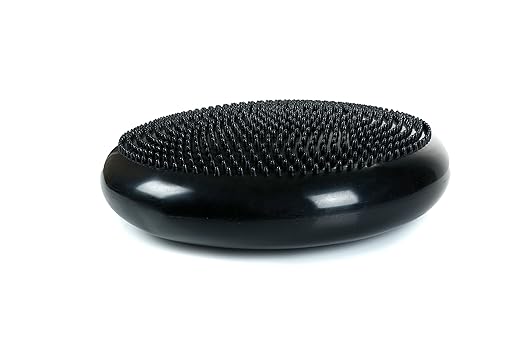 Cando-30-1870 CanDo Inflatable Balance Disc for Balance Training, Proprioception, Strengthening Lower Extremities, Posture, Back Pain, Stress Relief, Restlessness and Anxiety. Black, 14” Diameter