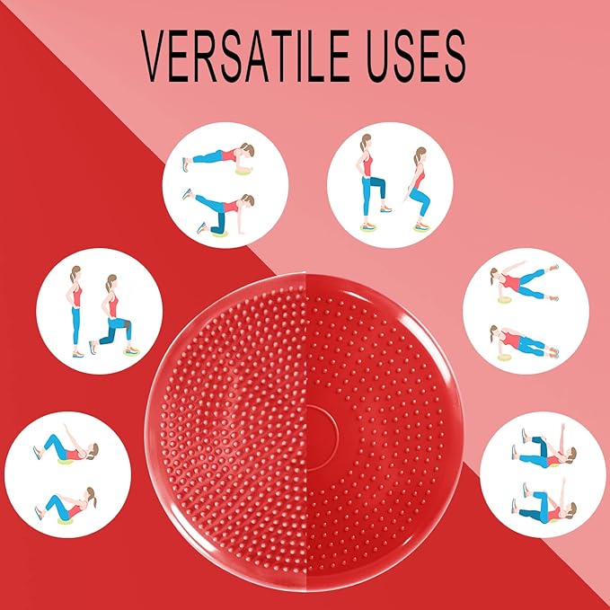 Wobble Cushion, Balance Disc, Wiggle Seat, Balance Pads for Physical Therapy, Stability Disc, Wobble Board for Dogs, Office, Sensory Kids, Classroom With Spiky Massage Ball