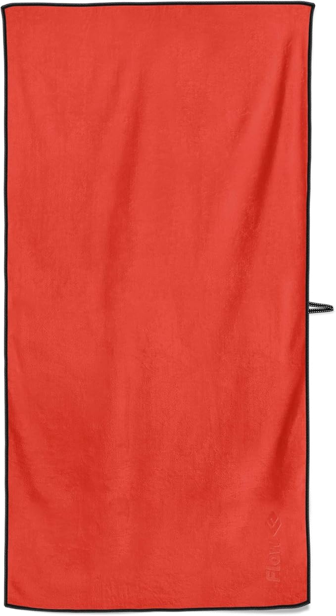 Flow Hydro Sport Towel - Microfiber Quick Dry Swimming Towels for Swim, Pool, Triathlon, and Other Water Sports in Medium, Large, Extra Large, and Hooded Sizes (Red, X-Large (72" x 40"))