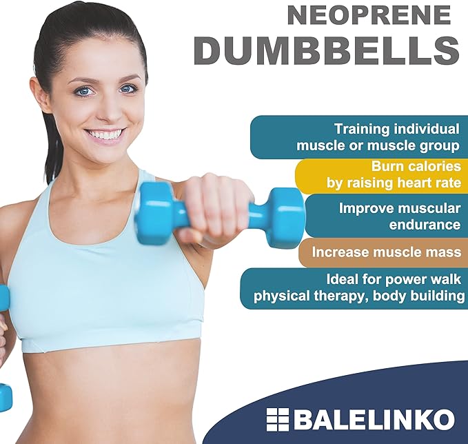 Balelinko Home Gym Equipment Workouts Strength Training Weight Loss Pilates Weights Yoga Sets Weights for Women, Men, Seniors and Youth