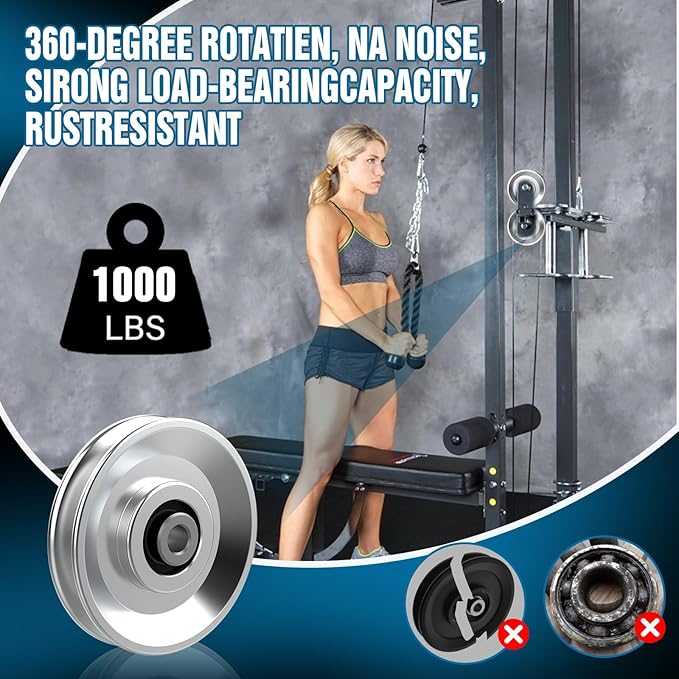 Essential Aluminum Pulleys for Gym Equipment, 3000lb Pulley Pro Home Cable Pulley System,Versatile and Extensive (Aluminum Alloy Pulley-2)