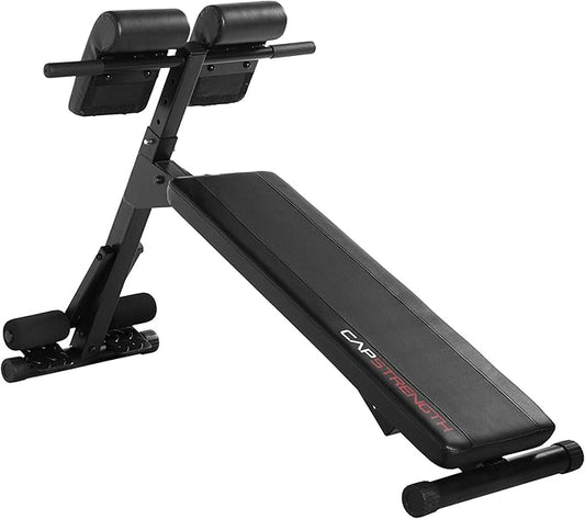 CAP Barbell Hyperextension/Ab Bench,Black