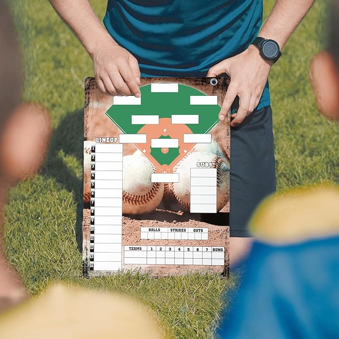 Magnetic Baseball Clipboard for Coaches,Dry Erase Softball Baseball Lineup Board for Dugout,Baseball Scoreboard with 60 Lineup Cards Baseball Equipment Accessories for Baseball Coach Gifts