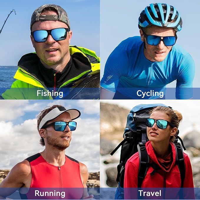 Dollger Polarized Sports Sunglasses for Men Women Uv400 Protection Goggles Runing Cycling Fishing Golf Bike TR-90 Frame