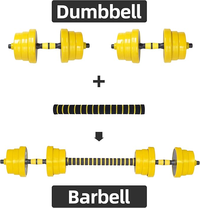 Nice C Weights, Dumbbell Set, Kettlebells, Adjustable Dumbbells, Barbell Weight Set, 20-40-50-70LB 3-in-1 set, Non-Slip, All-purpose