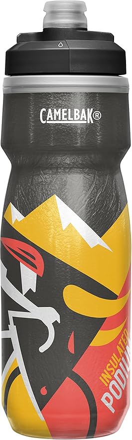 CamelBak Podium Chill Insulated Bike Water Bottle - Easy Squeeze Bottle - Fits Most Bike Cages - 21oz, Carrera