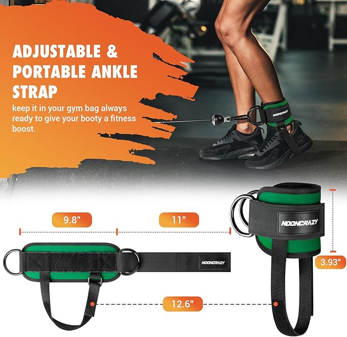 Ankle Strap for Cable Machine Women, Adjustable Gym Cable Ankle Straps for Kickbacks, Glute Workouts, Leg Extensions, Curls, Booty Hip Abductors, Ankle Cuff for Cable Machine Accessories