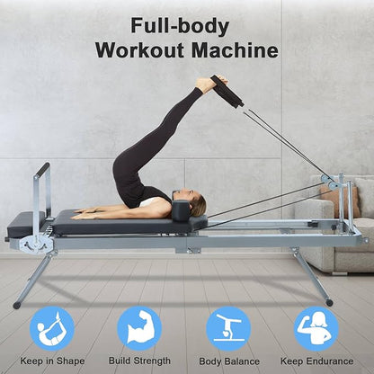 Pilates Reformer, Foldable Pilates Reformer Machine for Home