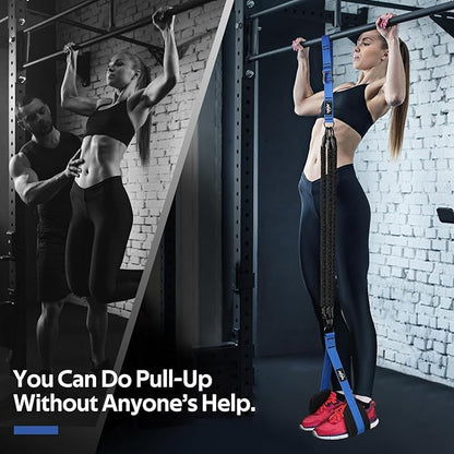 Pull Up Assistance Bands, Heavy Duty Assisted Pull Up Bands for Pull Up Assist, Adjustable Weight/Size with Fabric Feet Mats, Upgrade Pull Up Assist Bands for Strength Training