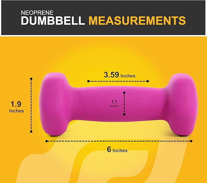 Neoprene Coated Workout Dumbbells set of 2 – Anti Roll, Non Slip with Smooth Grip Fitness & Exercise Dumbbells – Hexagon Shaped Hand Weights for Women & Men – Best Choice for Gyms & home use