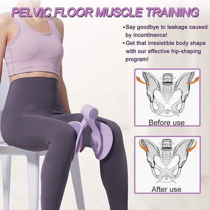 Thigh Master 35lb Pelvic Floor Muscle Repair Trainer Kegel Inner Thigh Exercise Workout Equipment Pilates for Home Workouts Hip Under Desk Exercise Men Women with Band