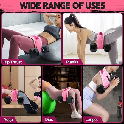 Hip Thrust Belt for Gym & Pilates,Booty Belt for Hip Thrust,Hip Belt Pad for Glute Bridge Butt Workout with Dumbbells Kettlebells for Lunges Reverse Squat