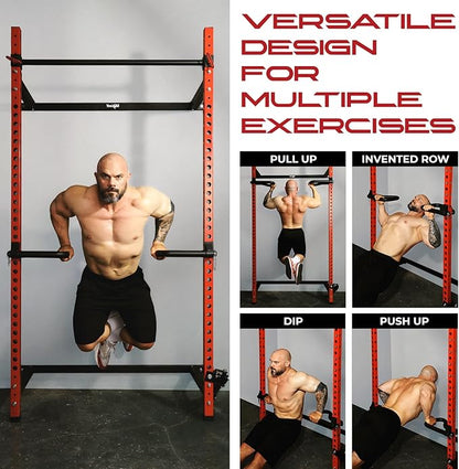 Yes4All 500 LBS Capacity - Dip Bars for 2x2 with 1" Hole Power Cage, Squat Rack Attachments - Multi-Grip Handles Dip Attachment for Dips, Pull Up, Push-up