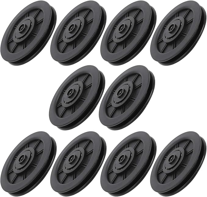 Keenso 10Pcs/Set 100mm Nylon Bearing Pulley Wheel, U Groove Roller Wheelfor Gym Fitness Equipment Combination Fitness Products