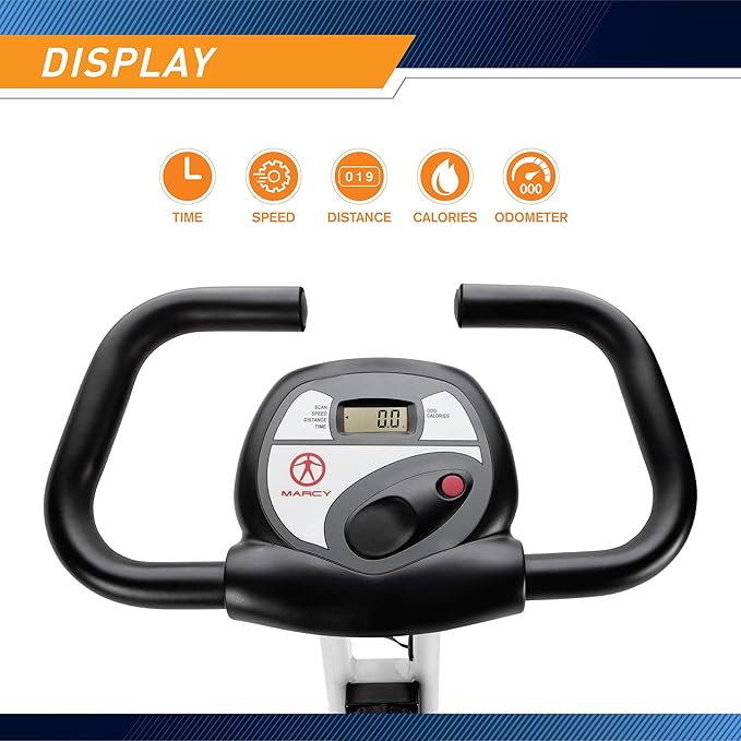 Marcy Foldable Upright Exercise Bike with Adjustable Resistance for Cardio Workout & Strength Training - Multiple Styles Available