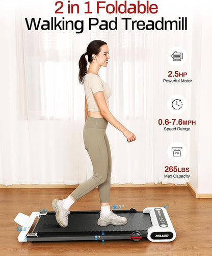 Walking Pad 4 in 1 Treadmill for Home, 2.5HP Under Desk Treadmill with Remote Control, Desk Treadmill up to 3.8 MPH Speed, Jogging Walking Treadmill for Small Space Home Fitness