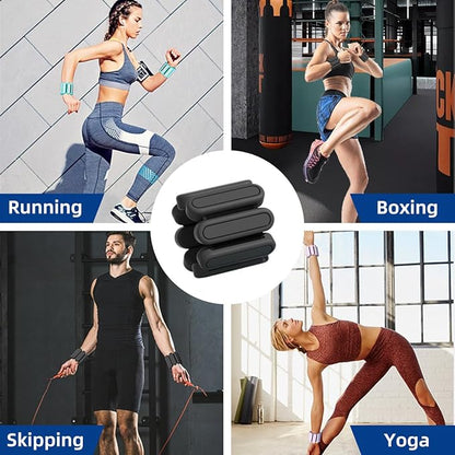 GLEAP Wearable Ankle & Wrist Weights for Women - 2LB Silicone Pilates Bracelet Weights Set of 2(1LB Each), Adjustable Arm & Leg Weights for Pilates, Yoga, Walking, Gym, Dance